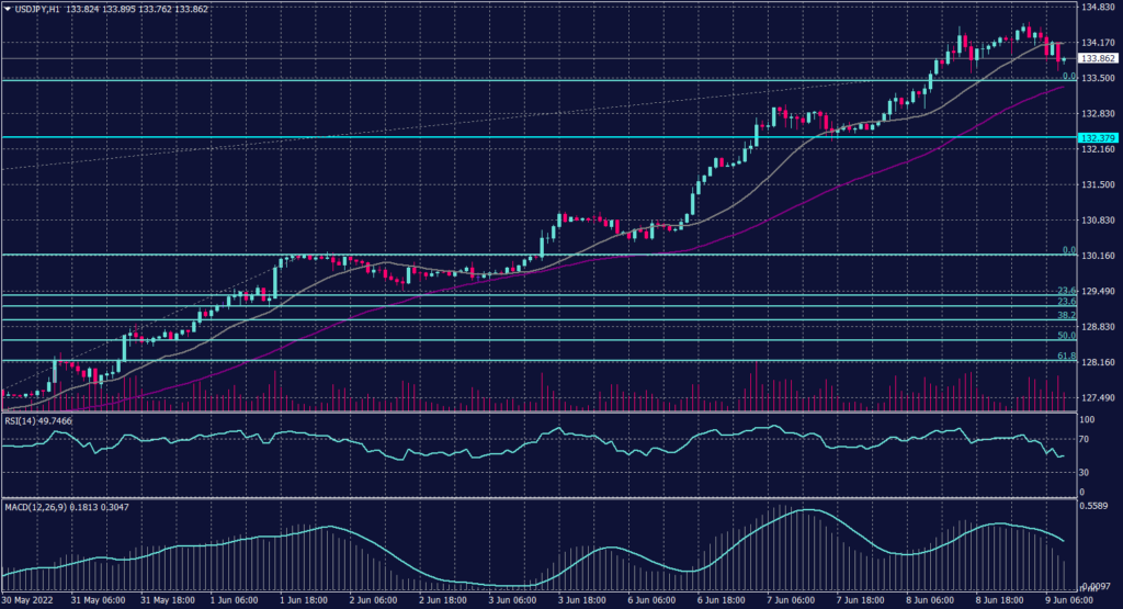 Japanese Yen Graph candle for 9 June 2022